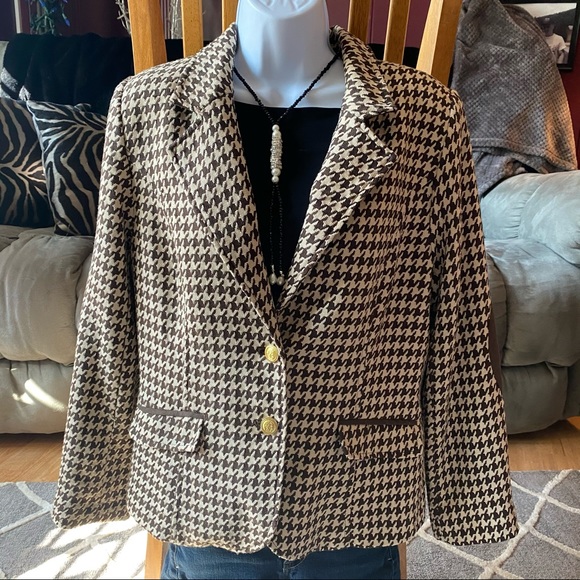 Joan Rivers Houndstooth Blazer Size 12